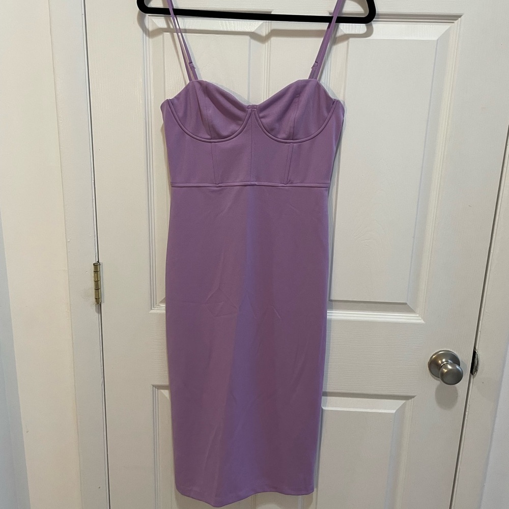 ZARA Purple corset mid length dress